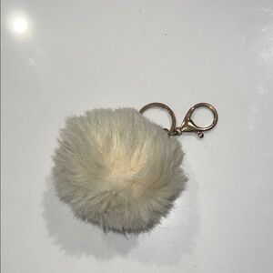 Elegant Cream Pom Pom Keychain